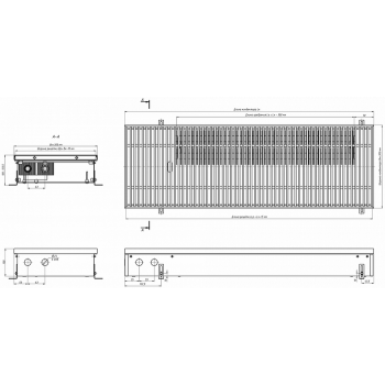 Внутрипольный конвектор с естественной конвекцией Eva KC.80.303.900