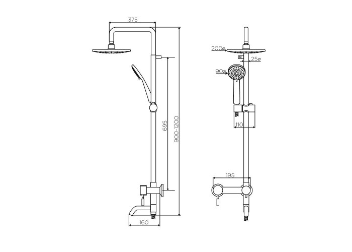 Душевая колонна Dorff Logic D0703000SS