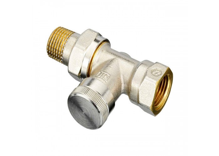Клапан запорный Danfoss на обратку для бокового присоединения, RLV 15, 1/2, прямой никелированный