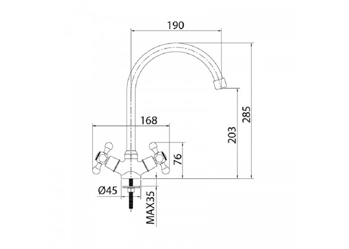 Смеситель для кухни Milardo Duplex, на мойку
