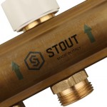 Коллектор Stout распределительный из латуни с расходомерами 1/3/4x4, SMB 0473 000004