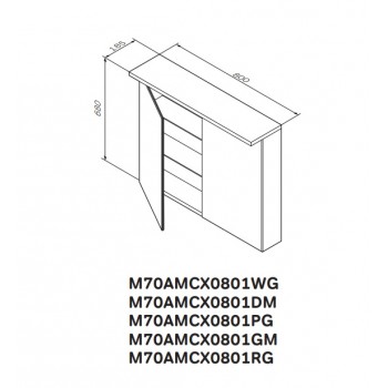Зеркальный шкаф AM.PM Spirit 2.0 M70AMCX0801WG 80 см, белый