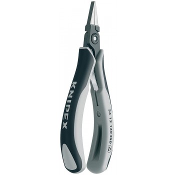Плоскогубцы KNIPEX захватные прецизионные ESD для электроники, плоские широкие гладкие губки, 130 мм, антистатические, 2К ручки