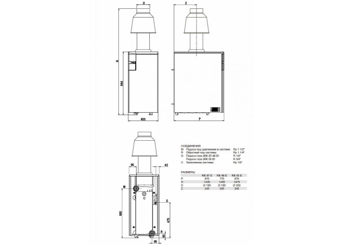 Напольный газовый котел отопления Sime RX 55 E