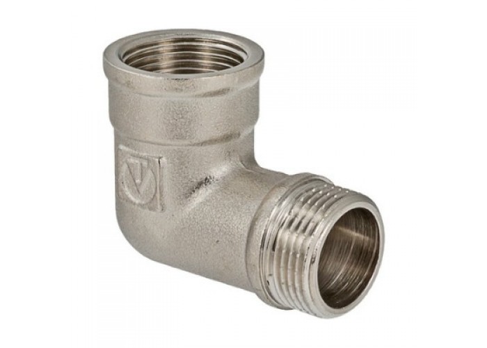 Угольник VALTEC 1/4 внутренняя-наружная резьба, 90 градусов, никелированная латунь