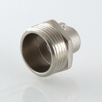 Переходник для подключения датчика температуры VALTEC M10 х 3/4 внутренняя-наружная резьба, никелированная латунь