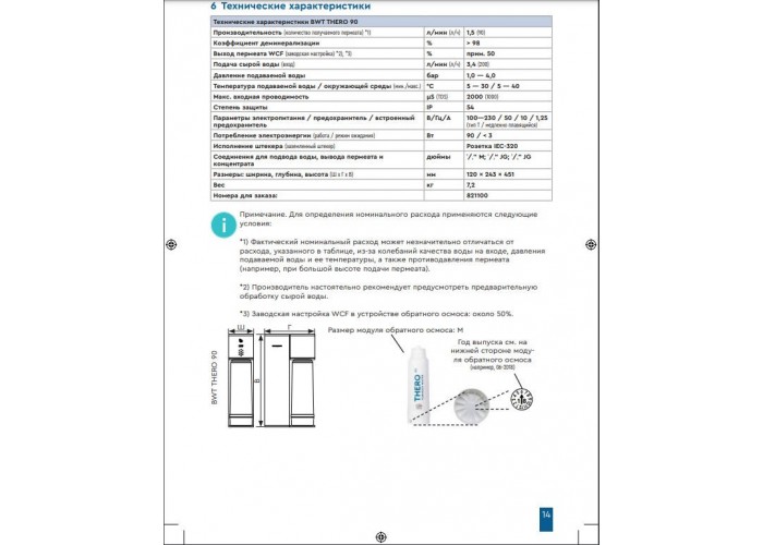 Система обратного осмоса для очистки воды BWT THERO 90