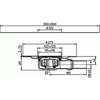 Трап HL 90Pr с фланцем из АВS и шарнирным подсоединением, DN 40