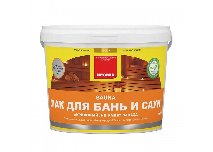 Лак Neomid SAUNA акриловый для бань и саун (1л)