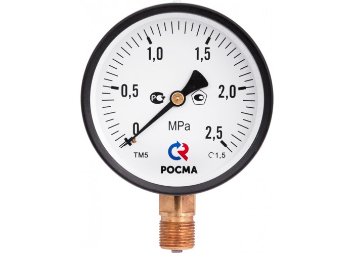 Манометр Росма TM-310P Dy 63 с нижним подключением 1/4 , 0-16 бар