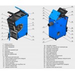 Твердотопливный напольный котел отопления, одноконтурный ZOTA Carbon 50