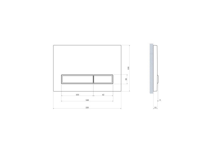 Кнопка смыва Cersanit BLICK для LINK PRO/VECTOR/LINK/HI-TEC пластик хром матовый