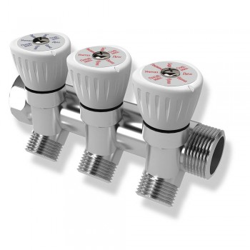 Коллектор Royal Thermo с регулировочными вентилями 3/4x1/2 с 3 контурами