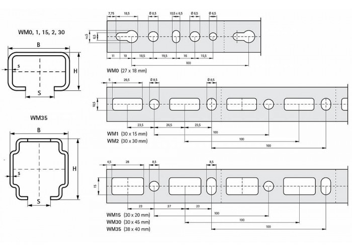 Профиль монтажный Walraven BIS RapidRail WM2 - 30 х 30 х 2,00, L=2000 мм (хлыст)