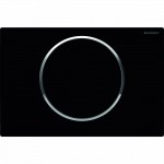 Кнопка смыва Geberit Sigma 10 одинарный смыв, олеофобная, чёрный мат./хром глянц. 115.758.14.5