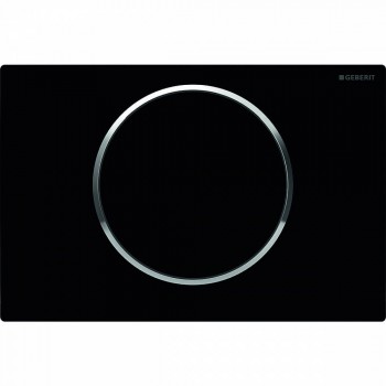 Кнопка смыва Geberit Sigma 10 одинарный смыв, олеофобная, чёрный мат./хром глянц. 115.758.14.5