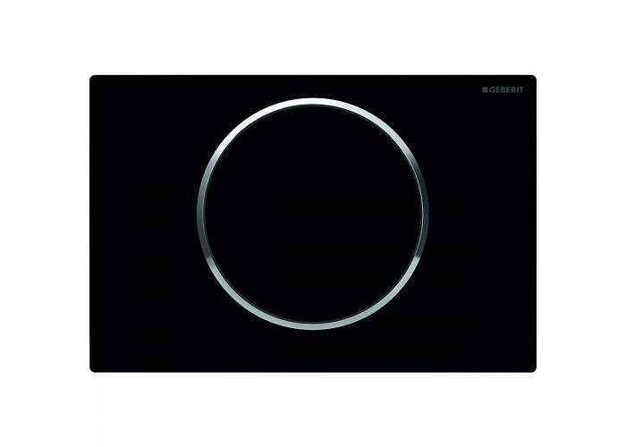 Кнопка смыва Geberit Sigma 10 одинарный смыв, олеофобная, чёрный мат./хром глянц. 115.758.14.5