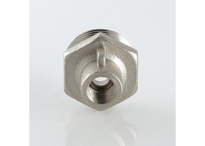 Переходник для подключения датчика температуры VALTEC M10 х 3/4 внутренняя-наружная резьба, никелированная латунь