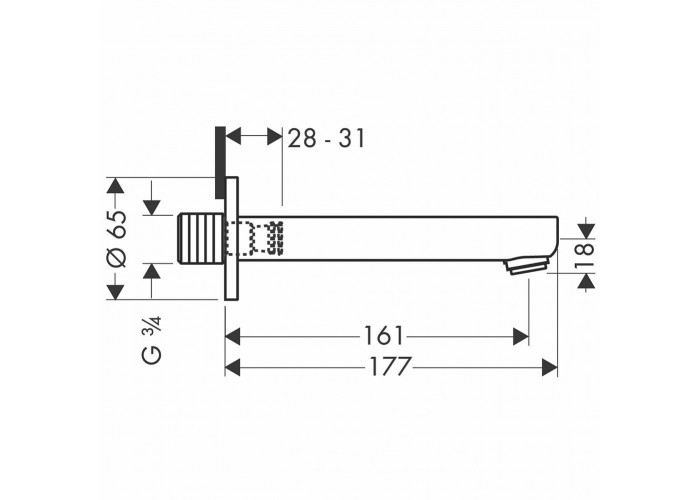 Излив для ванны Hansgrohe Metris S 14420000