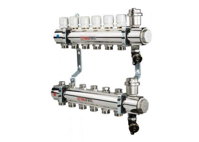 Коллекторная группа VALTEC в сборе, 1х3 вых. Евроконус 3/4