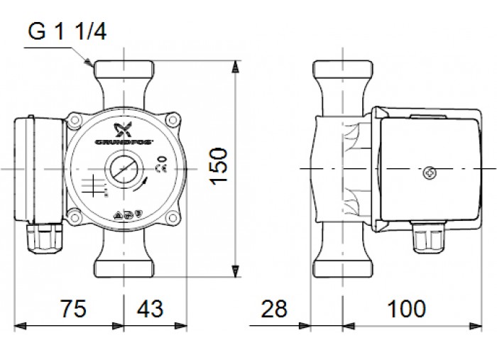 Циркуляционный насос Grundfos UP 20-15 N -150