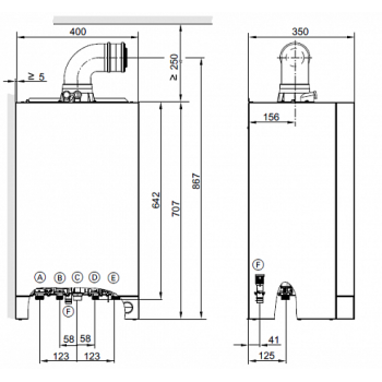 Настенный газовый конденсационный котел, двухконтурный, отопления Viessmann Vitodens 050-W 33кВт Природный и сжиженный газ 7730641