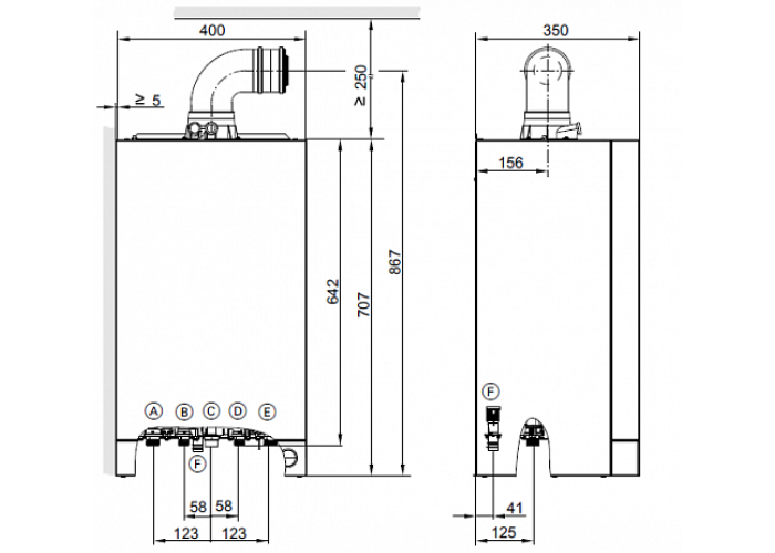 Настенный газовый конденсационный котел, двухконтурный, отопления Viessmann Vitodens 050-W 33кВт Природный и сжиженный газ 7730641