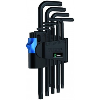 Набор Г-образных ключей WERA 967/9 L TORX HF BlackLaser 1 с фиксацией, 9 пр., TX 8/9/10/15/20/25/27/30/40