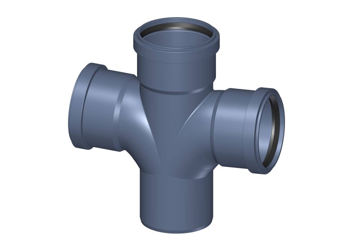 Крестовина POLOPLAST POLO-KAL NG PKDA DN90/90/90 с изогнутым входом ответвления 87,5/180 гр.