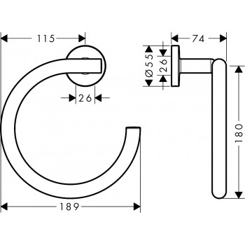 Полотенцедержатель кольцо Hansgrohe Logis Universal 41724000