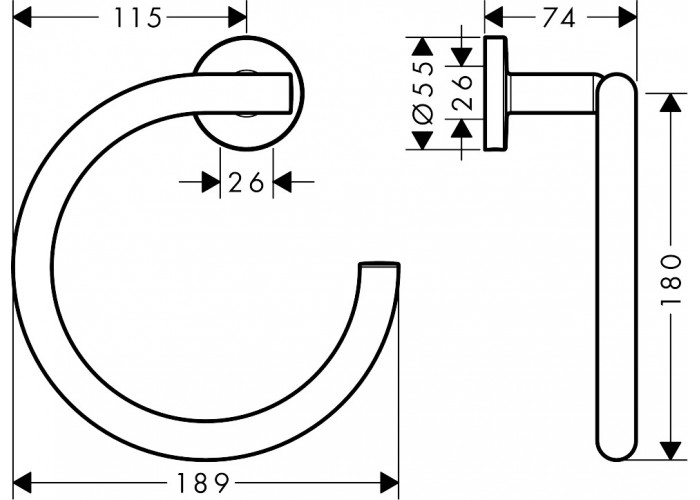Полотенцедержатель кольцо Hansgrohe Logis Universal 41724000
