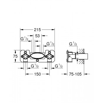 Скрытая часть смесителя Grohe Grohtherm SmartControl 26449000
