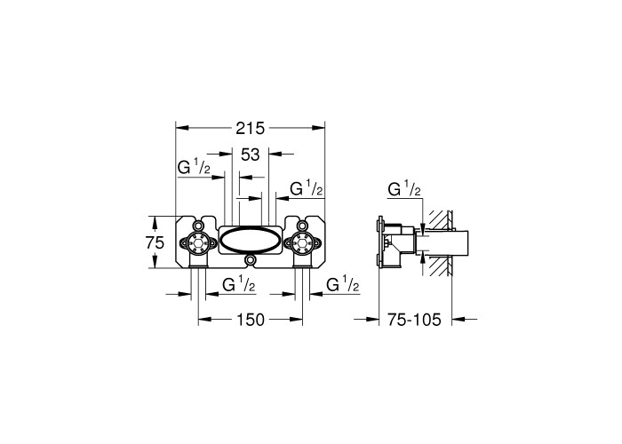Скрытая часть смесителя Grohe Grohtherm SmartControl 26449000