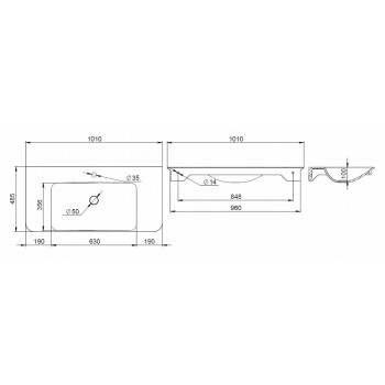 Раковина мебельная AM.PM Sensation M30WPC1001WG 100 см, искусственный мрамор Раковина мебельная AM.PM Sensation M30WPC1001WG 100 см, искусственный мрамор