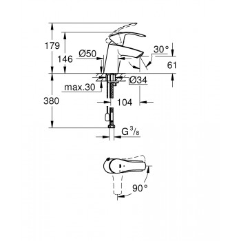 Смеситель для раковины Grohe Eurosmart New 23372002