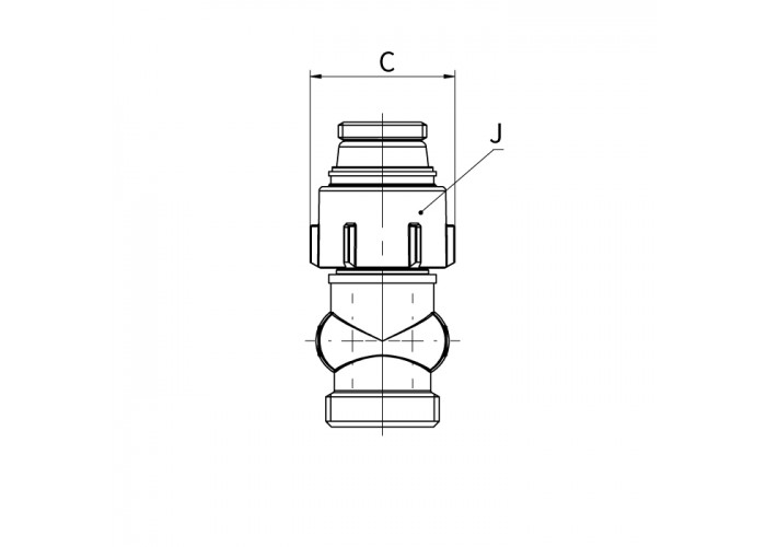Узел нижнего подключения Flamco D1/50 прямой, G 1/2 НР x G 3/4 НР