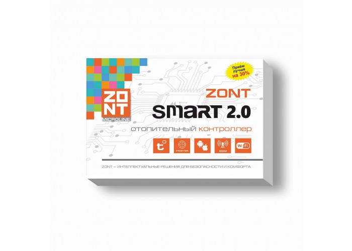 Отопительный GSM / Wi-Fi контроллер Zont Отопительный GSM / Wi-Fi контроллер для газовых и электрических котлов ZONT SMART 2.0