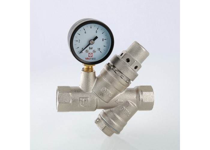 Подпиточный клапан VALTEC с фильтром и манометром 1/2