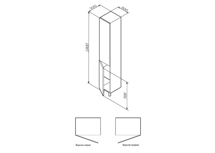 Шкаф-колонна AM.PM Gem M90CSR0306WG напольный, 30 см, белый