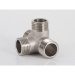 Крестовина VALTEC двухплоскостная 1/2 наружная резьба, никелированная латунь