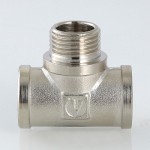 Тройник VALTEC 1/2 (VTr,132,N,0004) внутренняя-наружная резьба, никелированная латунь