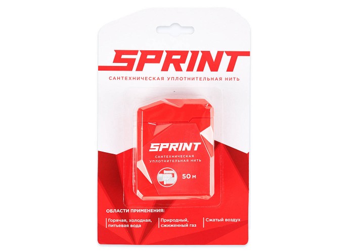 Уплотнительная нить Сантехмастер SPRINT сантехническая 50 метров бокс, блистер