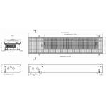 Внутрипольный конвектор с естественной конвекцией Eva K.100.203.2250