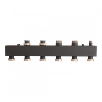 Стальной распределительный коллектор Rommer 3(4) отопительных контура 1 1/2 x 1 1/2