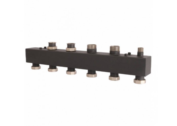 Стальной распределительный коллектор Rommer 3(4) отопительных контура 1 1/2 x 1 1/2