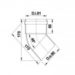 Угол Termica 45 d=80мм п/м TAU845