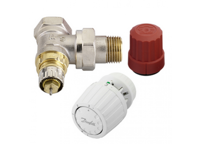 Комплект терморегулятора Danfoss RTR-N/RTR 7090 Ду20, 3/4 угловой (для двухтрубной системы)