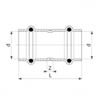 Муфта медная Viega Profipress с SC-Contur d=18 (арт. 292 744)