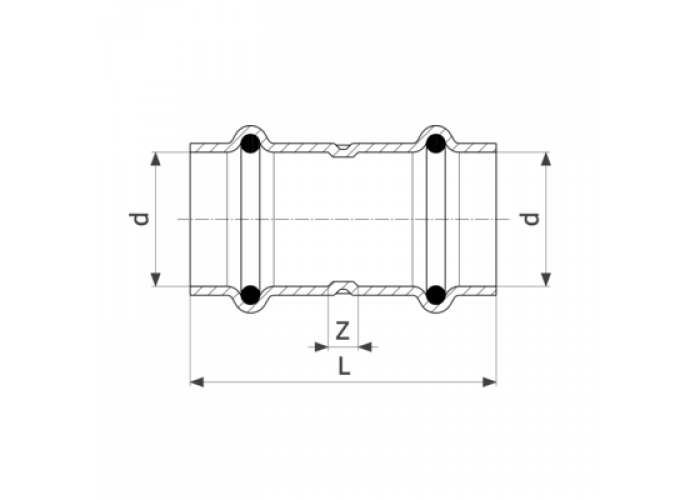 Муфта медная Viega Profipress с SC-Contur d=18 (арт. 292 744)