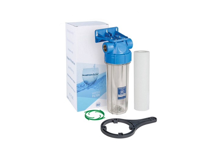Корпус Aquafilter SLIM LINE 10, 3/4 дюйма, прозрачный (с картриджем)
